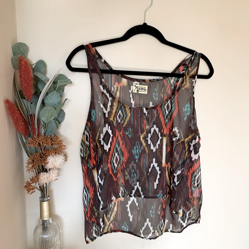Show me your mumu transparent black tank top